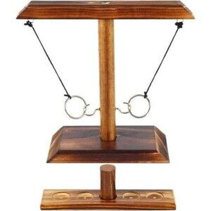 Hook and Ring Game Handmade Wooden Toss Game for Kids and Adults, Outdoor Indoor